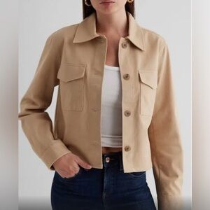 NWOT Express Twill Cropped Shacket
